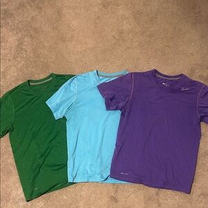 Set of 3 Nike Short Sleeve Tees - Green, Light Blue, Purple